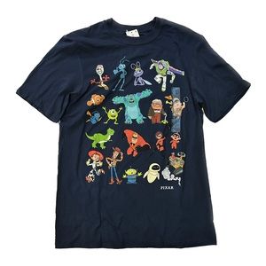 Disney Pixar Medium T-Shirt Movie Characters Graphic Navy Blue